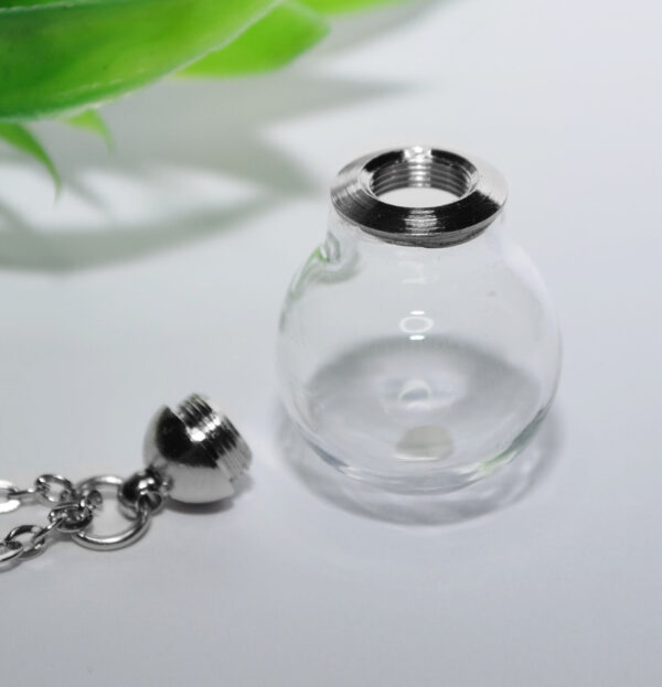 Glaskugel Anhänger Halskette zum Befüllen selbst Andenken Urne Muttermilch silber Kettenkontor