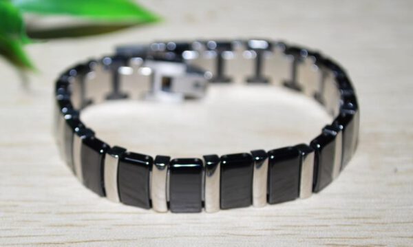 Keramik edelstahl Armband silber schwarz weiß Kettenkontor