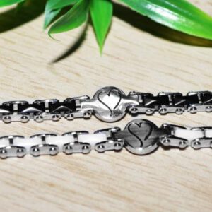 Keramik edelstahl Armband silber schwarz weiß Kettenkontor