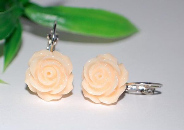 Blüten Blumen Rose Ohrringe Ohrhänger silber Kettenkontor