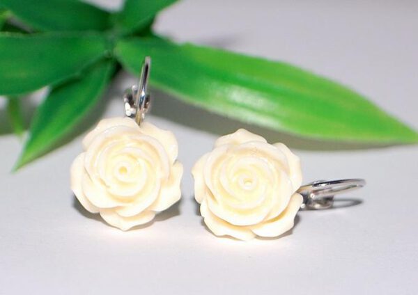 Blüten Blumen Rose Ohrringe Ohrhänger silber Kettenkontor