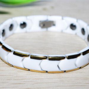 Keramik edelstahl Armband weiß Kettenkontor