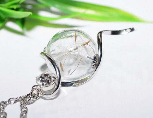Glasanhänger Pusteblume Dandelion silber Kettenkontor Halskette