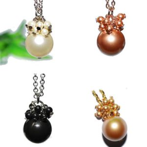 PERLEN Perlenkette Halskette Kette Anhänger Kugel Perle kettenkontor