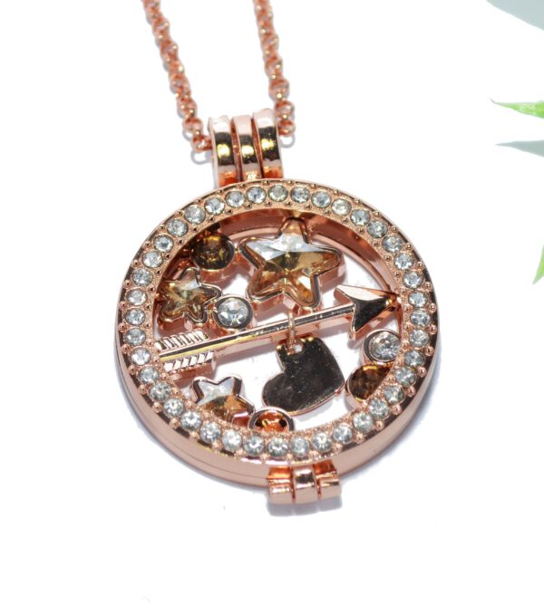 COIN MEDAILLON Halskette Anhänger Edelstahl rosegold Halter Münze Kettenkontor