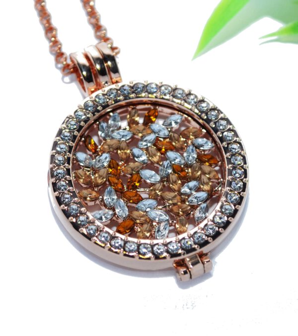 COIN MEDAILLON Halskette Anhänger Edelstahl rosegold Halter Münze Kettenkontor