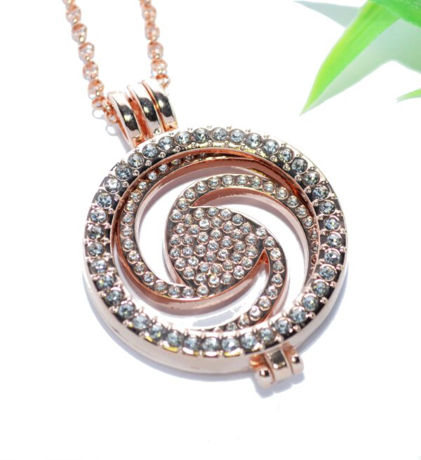 COIN MEDAILLON Halskette Anhänger Edelstahl rosegold Halter Münze Kettenkontor