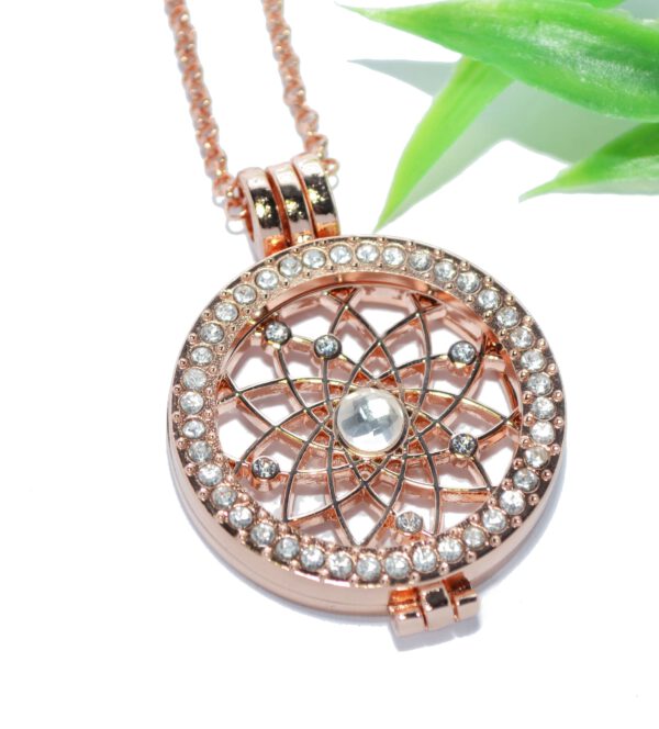 COIN MEDAILLON Halskette Anhänger Edelstahl rosegold Halter Münze Kettenkontor