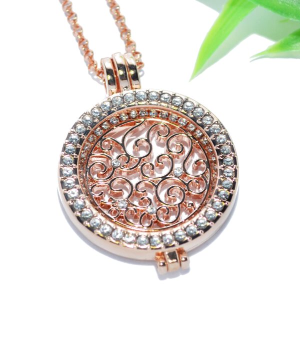 COIN MEDAILLON Halskette Anhänger Edelstahl rosegold Halter Münze Kettenkontor