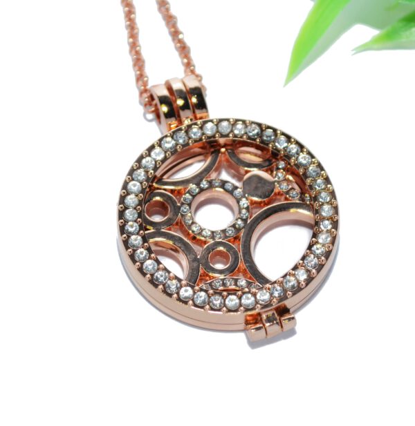 COIN MEDAILLON Halskette Anhänger Edelstahl rosegold Halter Münze Kettenkontor