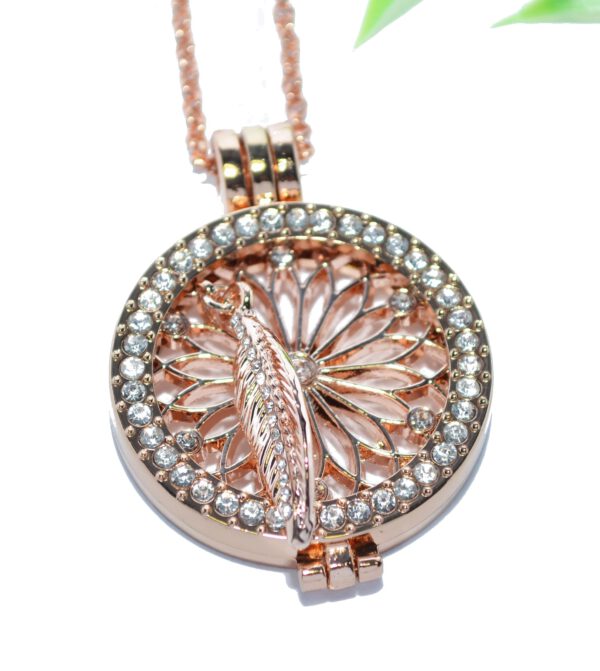 COIN MEDAILLON Halskette Anhänger Edelstahl rosegold Halter Münze Kettenkontor