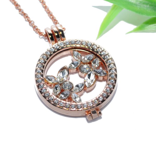 COIN MEDAILLON Halskette Anhänger Edelstahl rosegold Halter Münze Kettenkontor