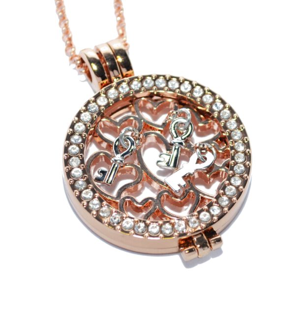 COIN MEDAILLON Halskette Anhänger Edelstahl rosegold Halter Münze Kettenkontor