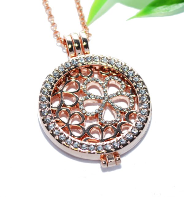 COIN MEDAILLON Halskette Anhänger Edelstahl rosegold Halter Münze Kettenkontor