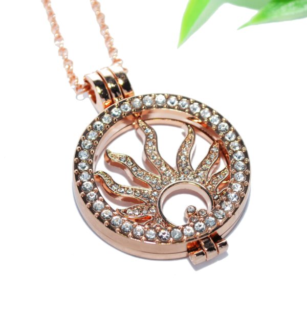 COIN MEDAILLON Halskette Anhänger Edelstahl rosegold Halter Münze Kettenkontor